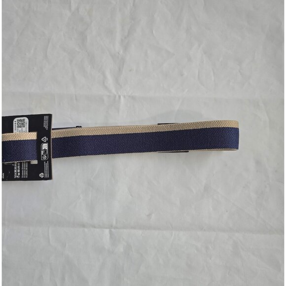 Under Armour Golf Webbing Belt Men One Size Fits Most Logo Buckle Blue Tan NEW - Picture 4 of 4